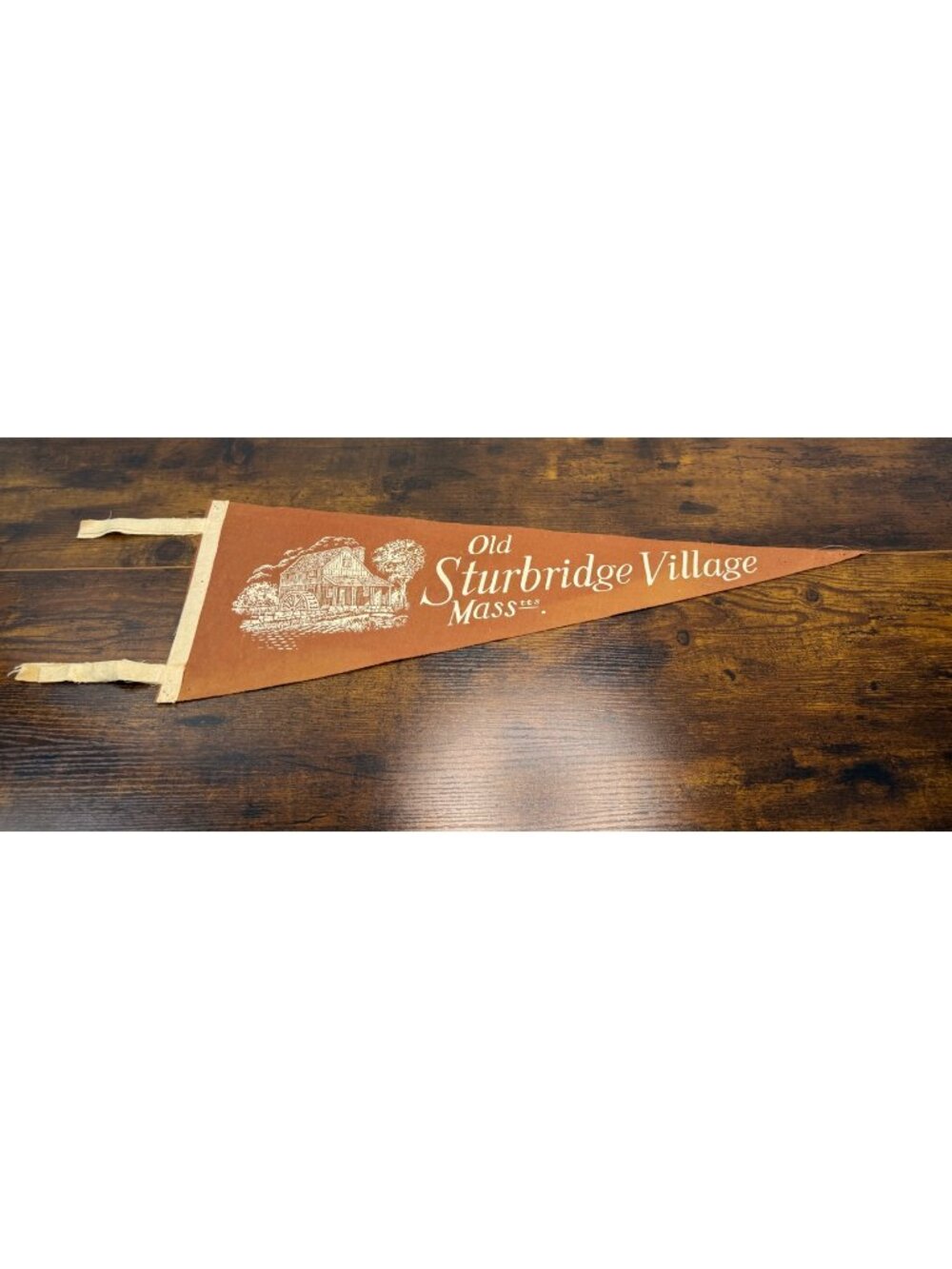 Vintage Old Sturbridge Village Massachusetts Felt Pennant With Rustic Design